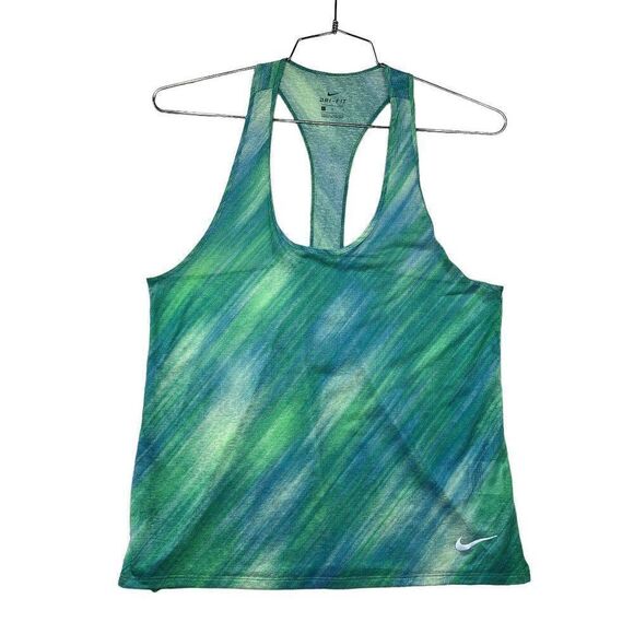 Nike Dri-Fit Tank Top Women's Size Large Green Breathe Athletic Running Training - Picture 1 of 12